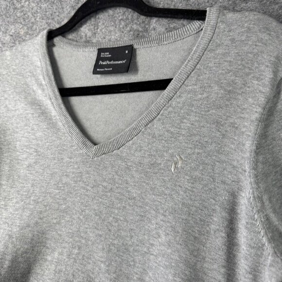 Peak Performance Grey V-neck Casual Style Cotton Women Sweater Size Medium - Picture 12 of 13